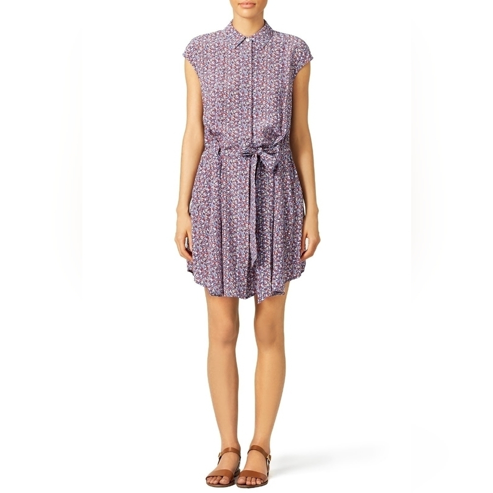 Authentic TORY BURCH Gigi Shirt dress in Hudson Blue Linosa Sz 10 $395 - Picture 3 of 14
